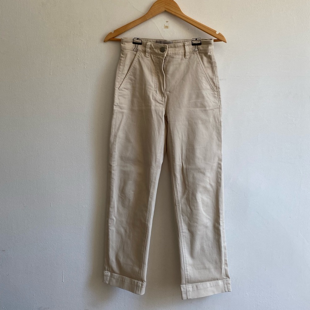 Straight leg Everlane utility pants in light beige